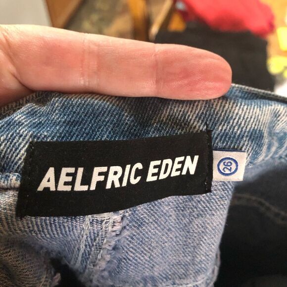 Y2K Aelfric Eden High Rise Wide Leg Jeans Green Gungchi - 26 - Picture 11 of 12